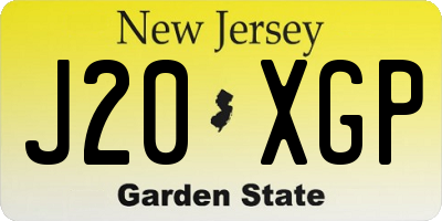 NJ license plate J20XGP