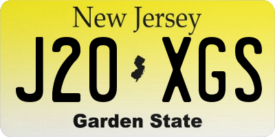 NJ license plate J20XGS