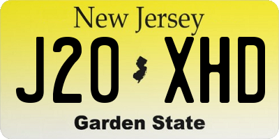 NJ license plate J20XHD