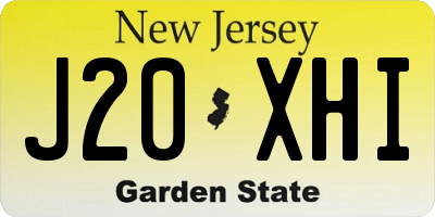 NJ license plate J20XHI