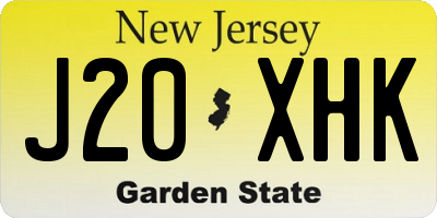 NJ license plate J20XHK