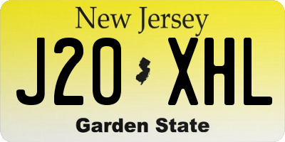 NJ license plate J20XHL