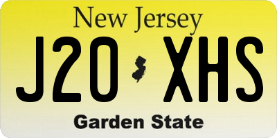 NJ license plate J20XHS