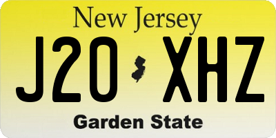 NJ license plate J20XHZ