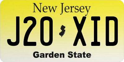 NJ license plate J20XID