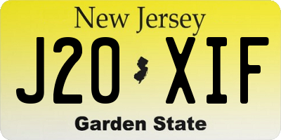 NJ license plate J20XIF