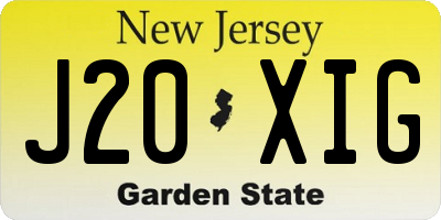 NJ license plate J20XIG
