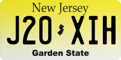 NJ license plate J20XIH