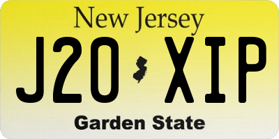 NJ license plate J20XIP