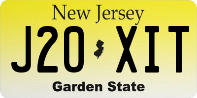 NJ license plate J20XIT