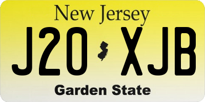 NJ license plate J20XJB