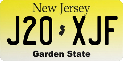 NJ license plate J20XJF