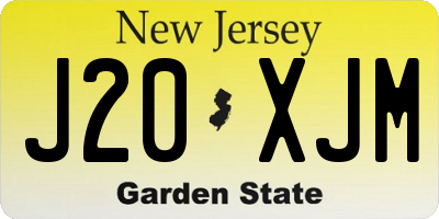 NJ license plate J20XJM