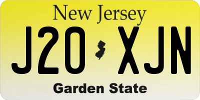 NJ license plate J20XJN