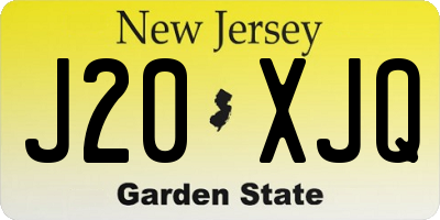 NJ license plate J20XJQ