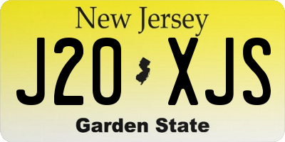 NJ license plate J20XJS