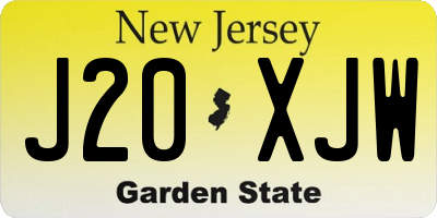 NJ license plate J20XJW