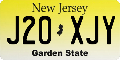 NJ license plate J20XJY
