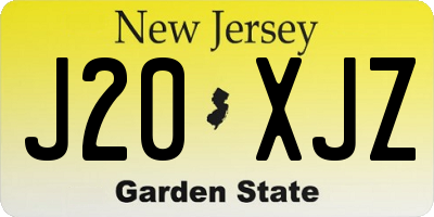 NJ license plate J20XJZ