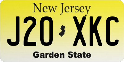 NJ license plate J20XKC