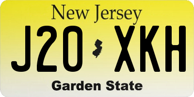 NJ license plate J20XKH