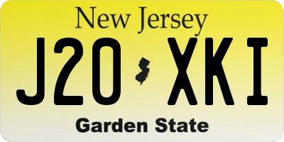 NJ license plate J20XKI
