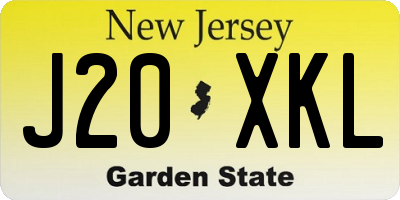 NJ license plate J20XKL