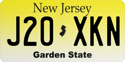 NJ license plate J20XKN