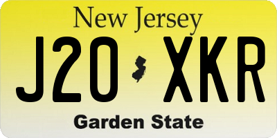 NJ license plate J20XKR
