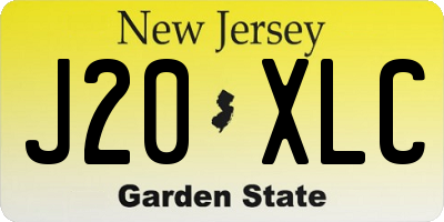 NJ license plate J20XLC