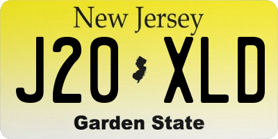NJ license plate J20XLD