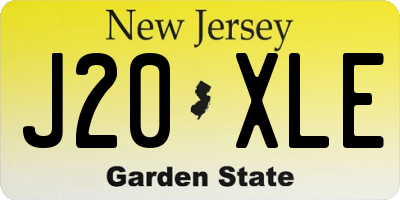 NJ license plate J20XLE
