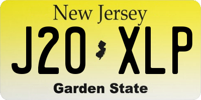 NJ license plate J20XLP