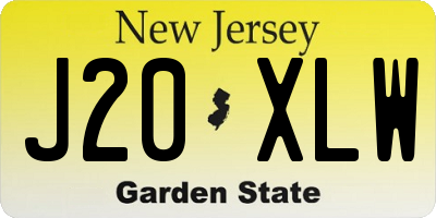 NJ license plate J20XLW