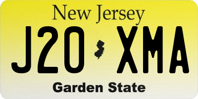 NJ license plate J20XMA