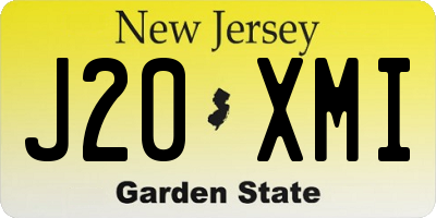 NJ license plate J20XMI