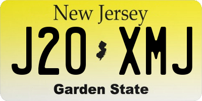 NJ license plate J20XMJ