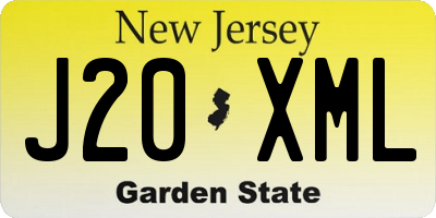 NJ license plate J20XML