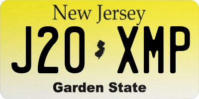 NJ license plate J20XMP