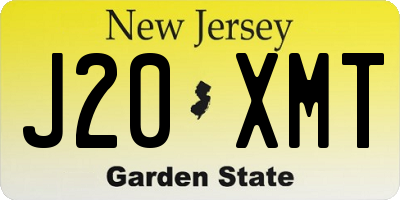 NJ license plate J20XMT