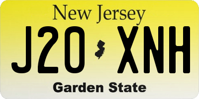 NJ license plate J20XNH
