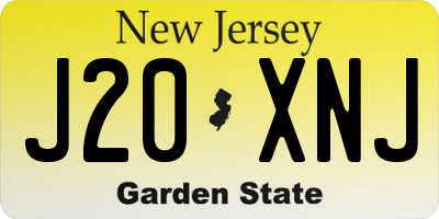 NJ license plate J20XNJ