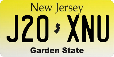 NJ license plate J20XNU