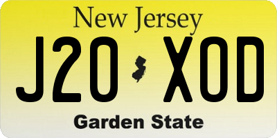NJ license plate J20XOD