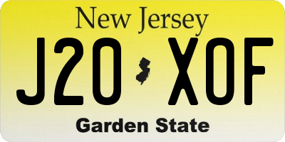 NJ license plate J20XOF