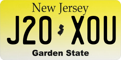 NJ license plate J20XOU