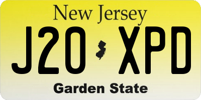 NJ license plate J20XPD