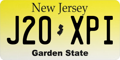 NJ license plate J20XPI