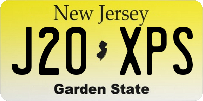 NJ license plate J20XPS