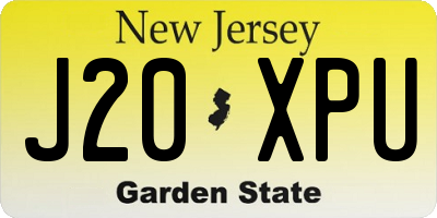NJ license plate J20XPU